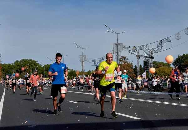 Setembro 2019 Maratona Minsk Belarus Estrada Pavimentada Cidade — Fotografia de Stock