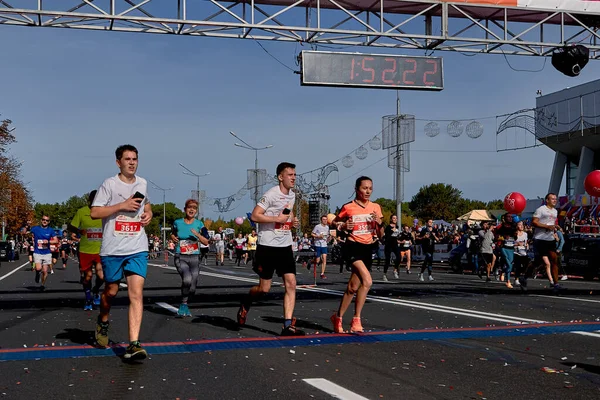 Setembro 2018 Minsk Belarus Meia Maratona Minsk 2019 Grupo Atletas — Fotografia de Stock