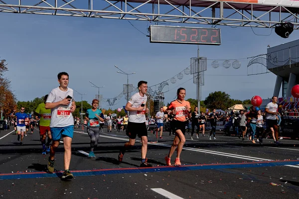 September 2018 Minsk Belarus Half Marathon Minsk 2019 Group Happy — Stock Photo, Image