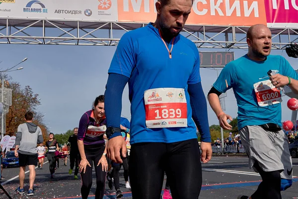 Septiembre 2019 Minsk Bielorrusia Media Maratón Minsk 2019 Crowd Runners —  Fotos de Stock