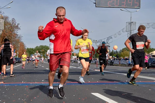 Setembro 2018 Minsk Belarus Half Marathon Minsk 2019 Maratona Atleta — Fotografia de Stock