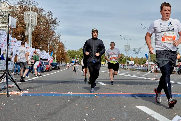 September 2019 Minsk Belarus Marathon Race Which Participants Cross Finish — стокове фото
