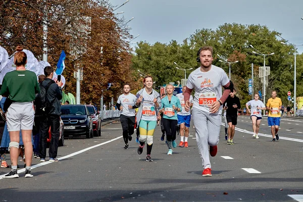September 2019 Minsk Belarus Marathon Race Which Active Participant Headphones — Photo