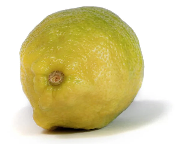 Frische Gelbe Grüne Zitrone Isoliert Auf Weißem Hintergrund — Stockfoto