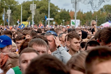 15 Eylül 2019 'da Minsk Belarus' ta maratona katılan pek çok katılımcı