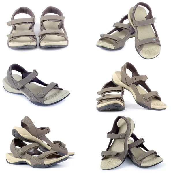 Sandals Collection White Background — Stock Photo, Image