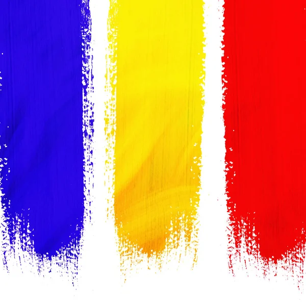 Grunge Bandera Rumania Sobre Fondo Blanco — Foto de Stock