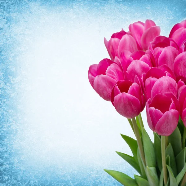 Bouquet Tulips Flowers Retro Background — Stock Photo, Image