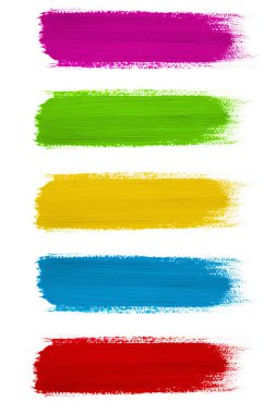 beyaz üzerine renkli boya vuruşları