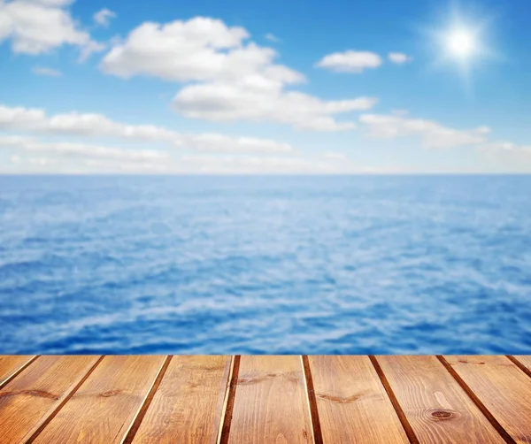 Sea and wooden platform — Stock Photo, Image