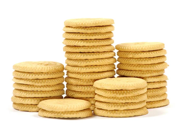Balíčky souborů cookie na bílém pozadí — Stock fotografie