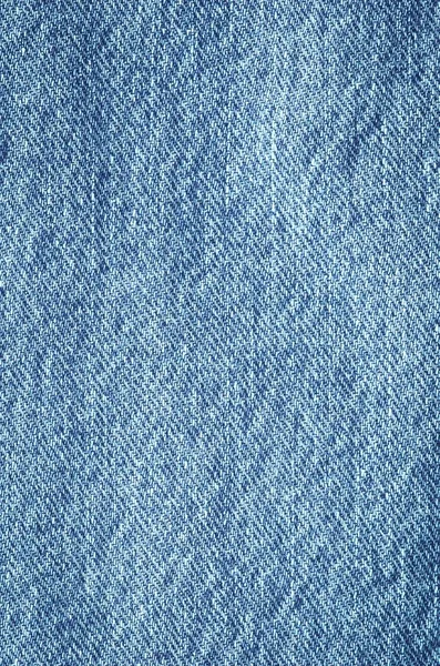机织条纹蓝色牛仔斜纹棉布面料背景 — 图库照片