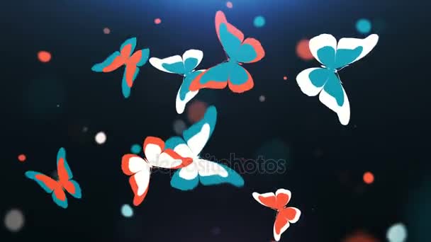 Barevné motýly létání 