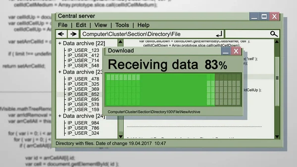 windows receiving data operation