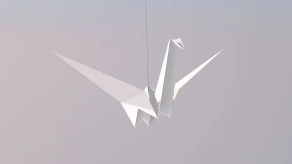 White Paper Crane Flies High