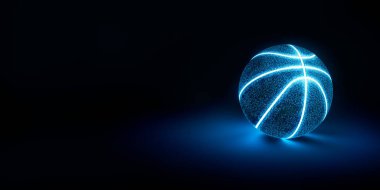 Parlak neon dikişli yaratıcı basketbolun 3 boyutlu canlandırması