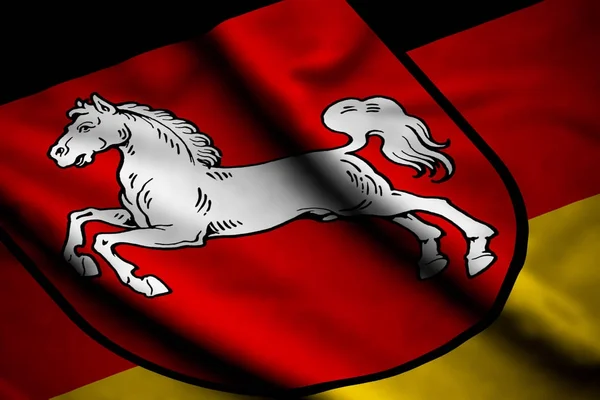 Flaggan av lägre Sachsen — Stockfoto