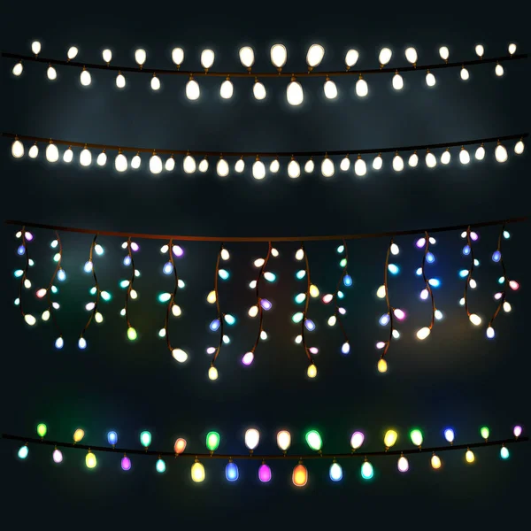 Guirnalda de luces festivas — Vector de stock