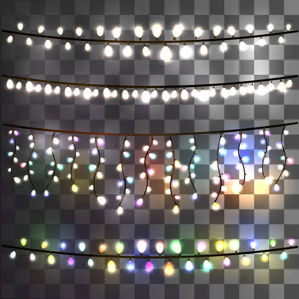 Vector coloridas luces de Navidad — Vector de stock