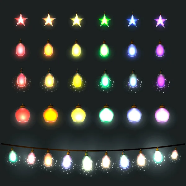 Guirlande de lumières festives — Image vectorielle