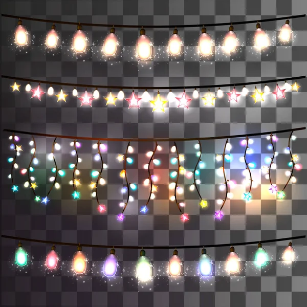 Vektor barevné vánoční osvětlení — Stockový vektor