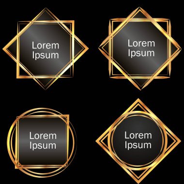 Altın-coloredsquare afiş metin için yer ile. vektör çizim