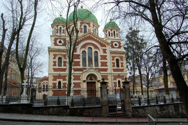 Lviv Ucrânia Fevereiro 2008 Catedral Ortodoxal São Jorge Vitorioso — Fotografia de Stock