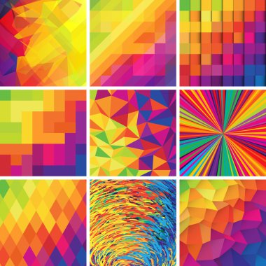 Colorful abstract patterns set clipart