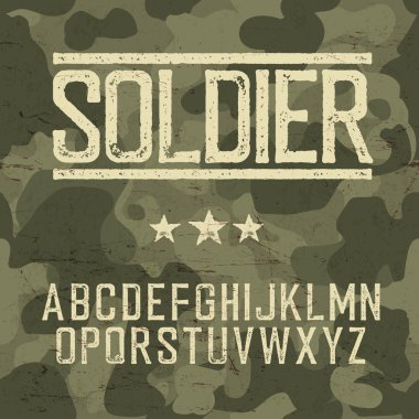 soldier font template clipart