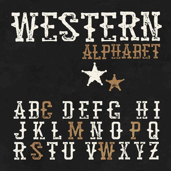 Westerse lettertype sjabloon — Stockvector