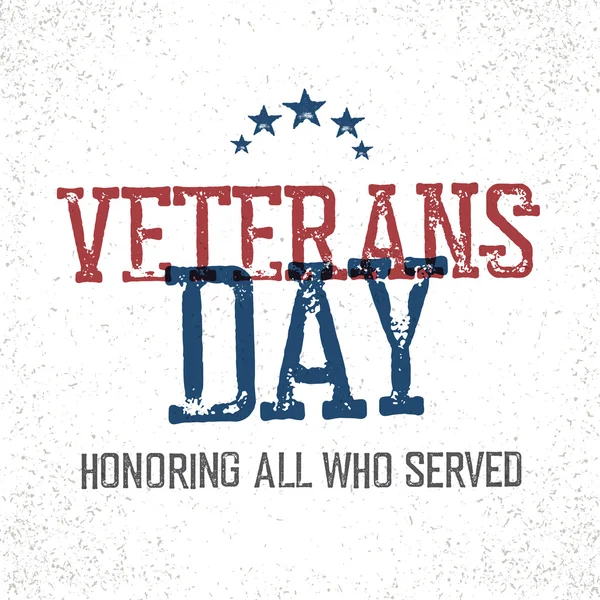 Veterans day greeting card — Stock Vector