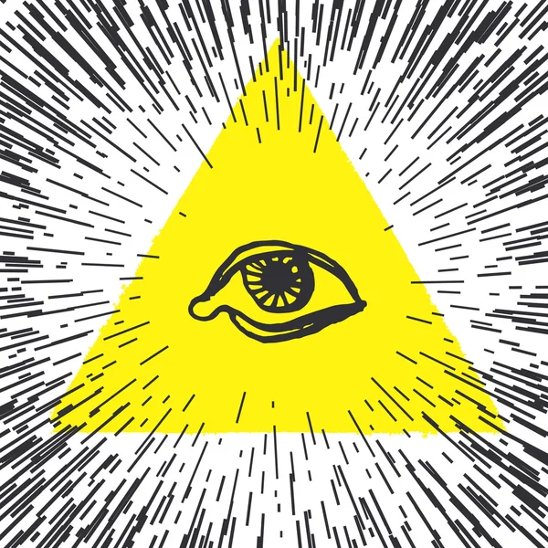 All seeing eye pyramid — Stock Vector