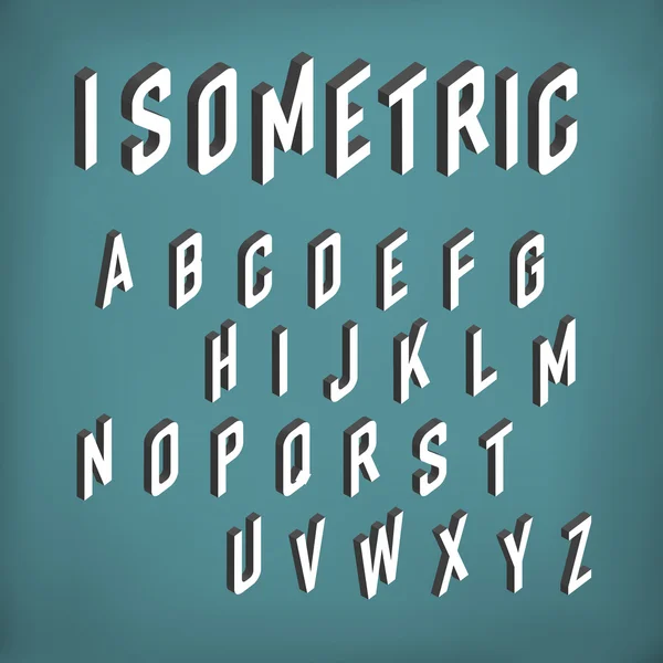 Ізометричного шрифт шаблон — стоковий вектор
