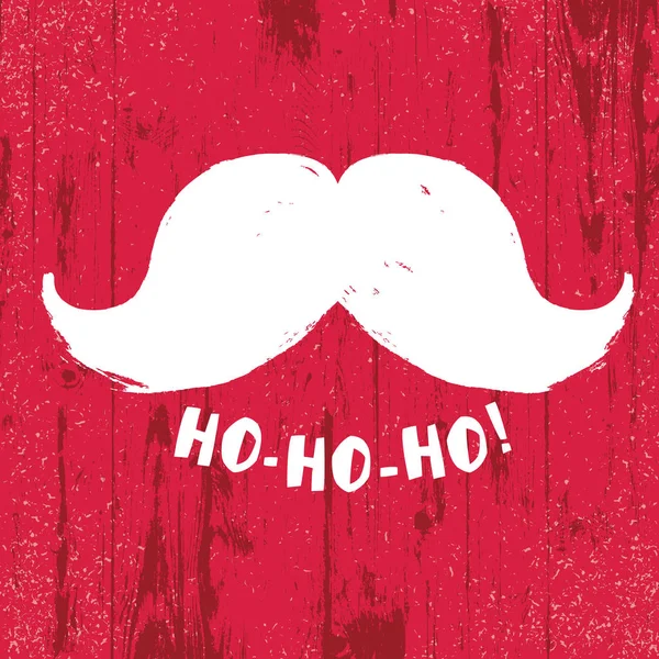 ¡Ho-Ho-Ho! letras blancas con bigotes — Archivo Imágenes Vectoriales
