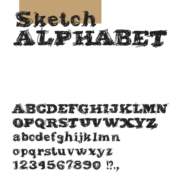 Sketch alphabet on white — Stock Vector