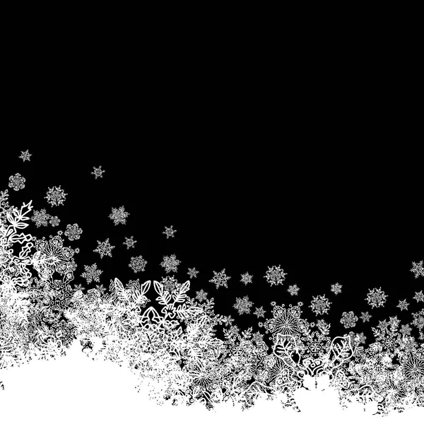 Flocon de neige silhouette bordure blanche — Image vectorielle