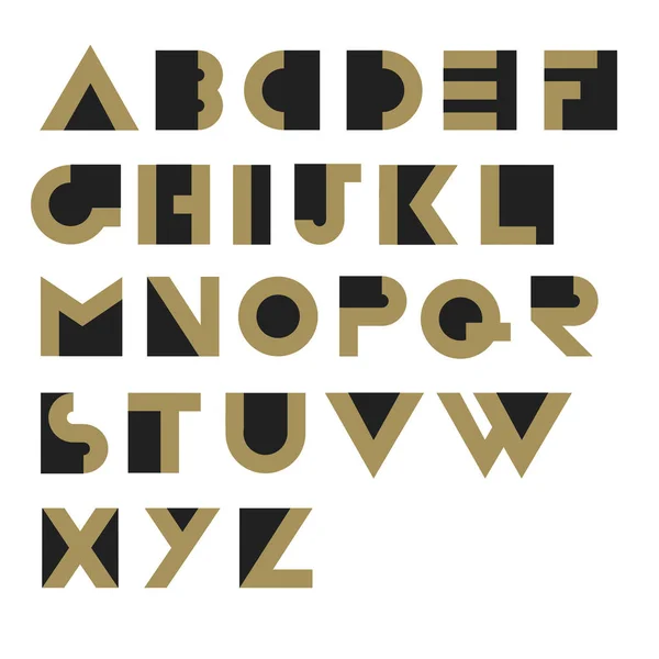 Geometrisches Retro-Alphabet — Stockvektor