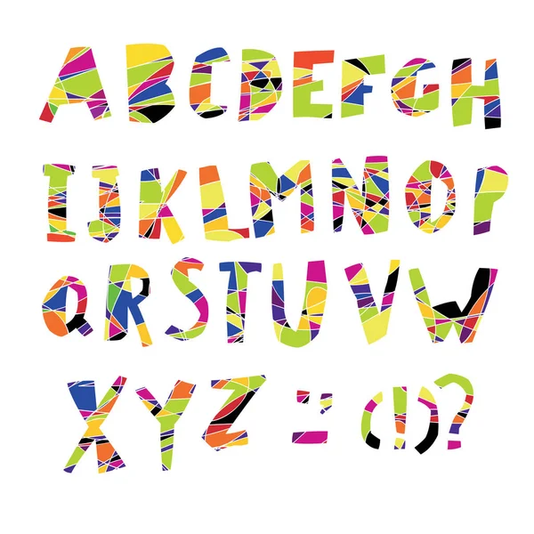 Buntes Alphabet auf Weiß — Stockvektor