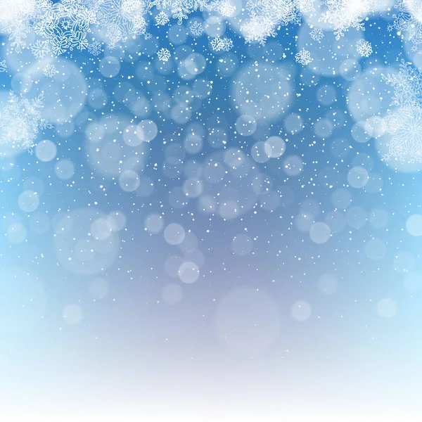 Astratto sfondo trasparente con fiocchi di neve — Vettoriale Stock