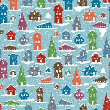 Dikişsiz desen karlı Köyü