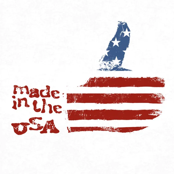 Kciuk w górę z napisem Made in Usa — Wektor stockowy