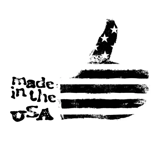 Pulgar hacia arriba con la inscripción Made in the USA — Archivo Imágenes Vectoriales