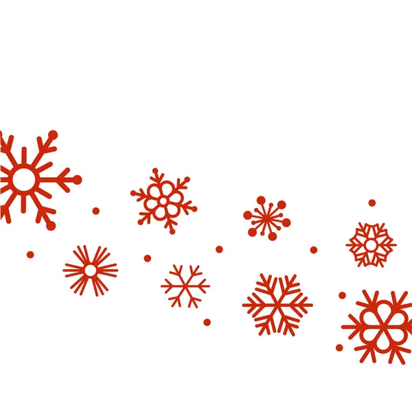 Abstract Red snowflakes — Stock Vector