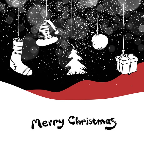 Frohe Weihnachten Postkarte. — Stockvektor
