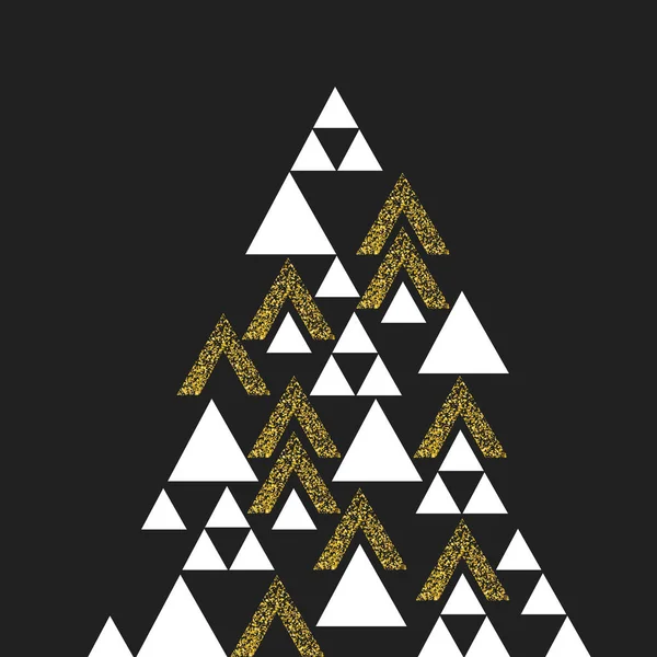 Gouden geometrische kerstboom — Stockvector