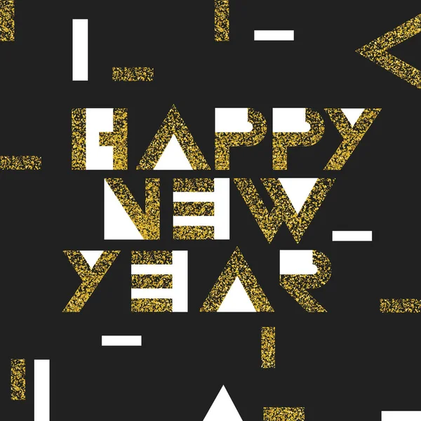 Bonne année carte postale dorée . — Image vectorielle