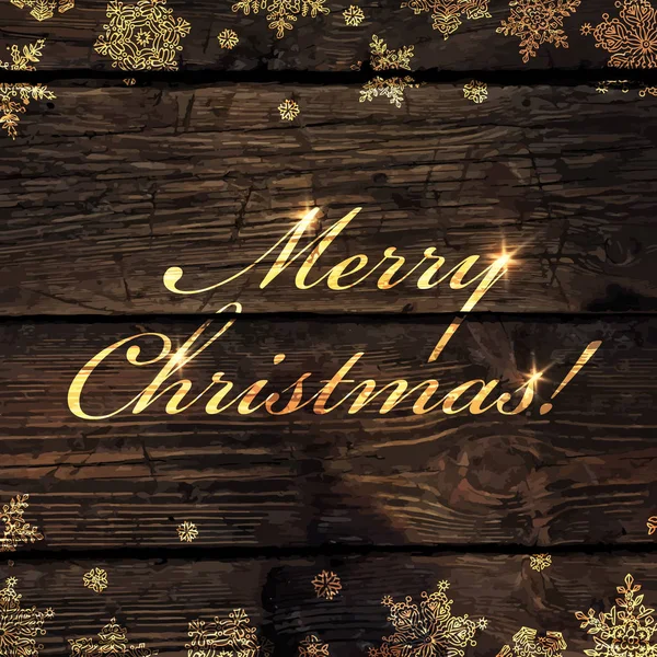 Veselé Vánoce! Zlatý pozdrav — Stockový vektor