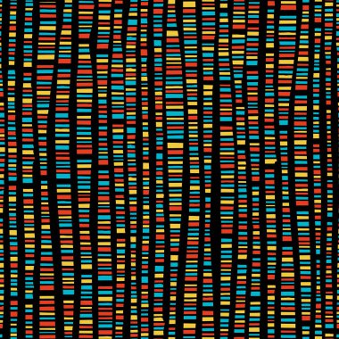 El ile renkli desen dikey çizgiler çizilmiş 