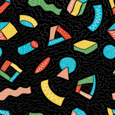 el çekilmiş karalamalar ve geometrik şekiller