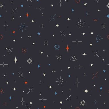 yıldızlar, gezegenler ve kuyruklu yıldızlar ile desen